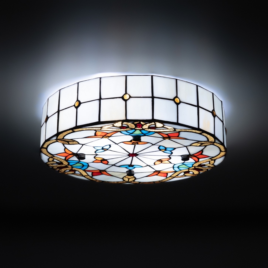 Brilagi - Tiffany glasloftlampe MIRABELLA 3xE27/60W/230V Ø 40 cm