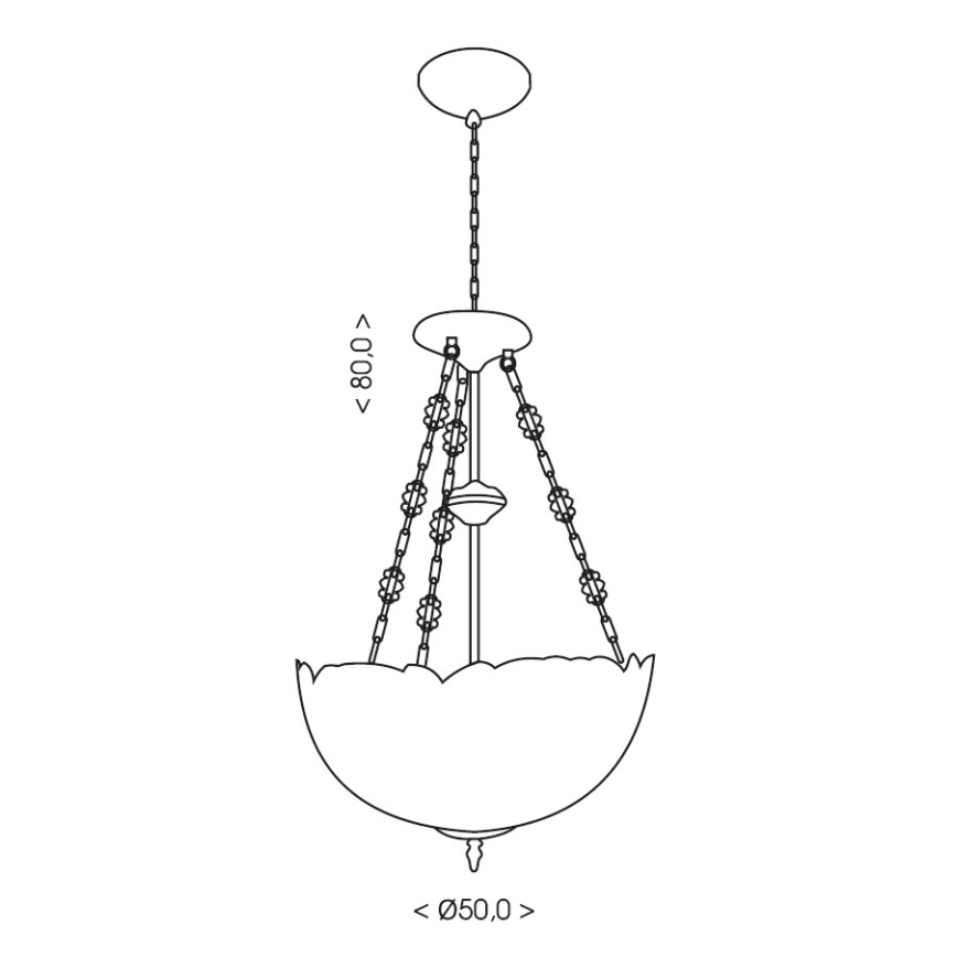 Brilagi - Tiffany-glaslysekrone med kædeophæng JUNGLE 3xE27/60W/230V Ø 50 cm
