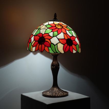 Brilagi - Tiffany glasmaleri bordlampe SUNFLOWER 1xE27/60W/230V