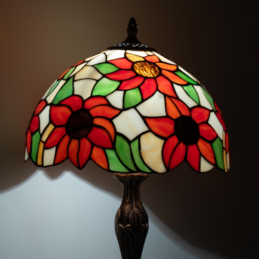 Brilagi - Tiffany glasmaleri bordlampe SUNFLOWER 1xE27/60W/230V