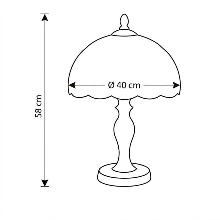 BRILAGI - Tiffany glasmalet bordlampe IVORY SMOOTH 2xE27/60W/230V