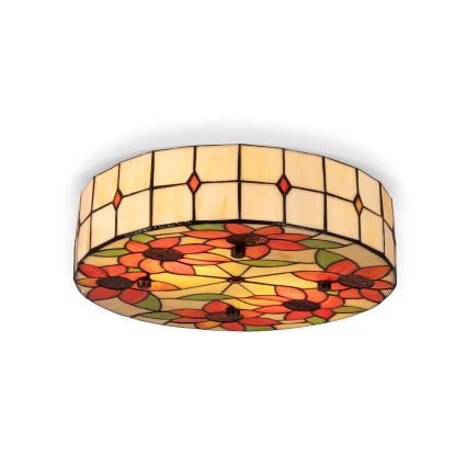 BRILAGI - Tiffany glasmalet loftlampe SUNFLOWER 2xE27/60W/230V pr. 40 cm