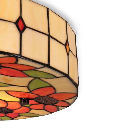 BRILAGI - Tiffany glasmalet loftlampe SUNFLOWER 2xE27/60W/230V pr. 40 cm