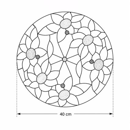BRILAGI - Tiffany glasmalet loftlampe SUNFLOWER 2xE27/60W/230V pr. 40 cm