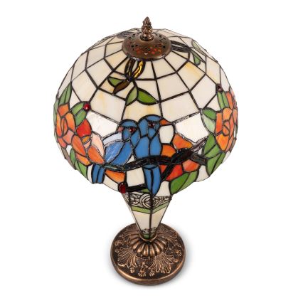 Brilagi - Tiffany-glasmosaik bordlampe JUNGLE 1xE27/60W/230V + 1xE14/40W