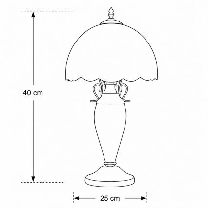 Brilagi - Tiffany-glasmosaik bordlampe JUNGLE 1xE27/60W/230V + 1xE14/40W