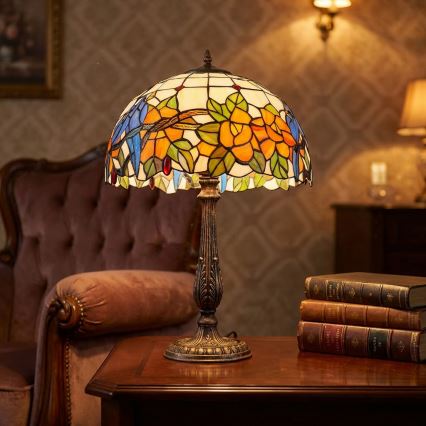 Brilagi - Tiffany glasmosaik bordlampe JUNGLE 2xE27/60W/230V