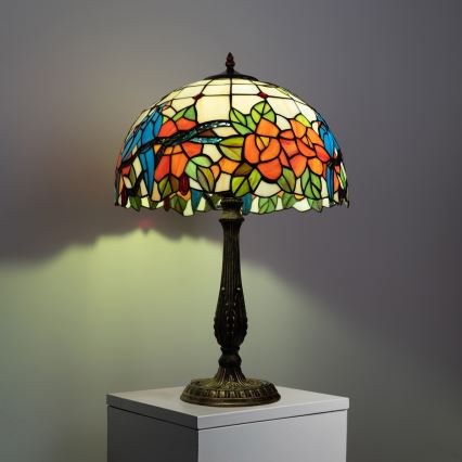 Brilagi - Tiffany glasmosaik bordlampe JUNGLE 2xE27/60W/230V