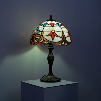 Brilagi - Tiffany glasmosaik bordlampe MIRABELLA 1xE27/60W/230V