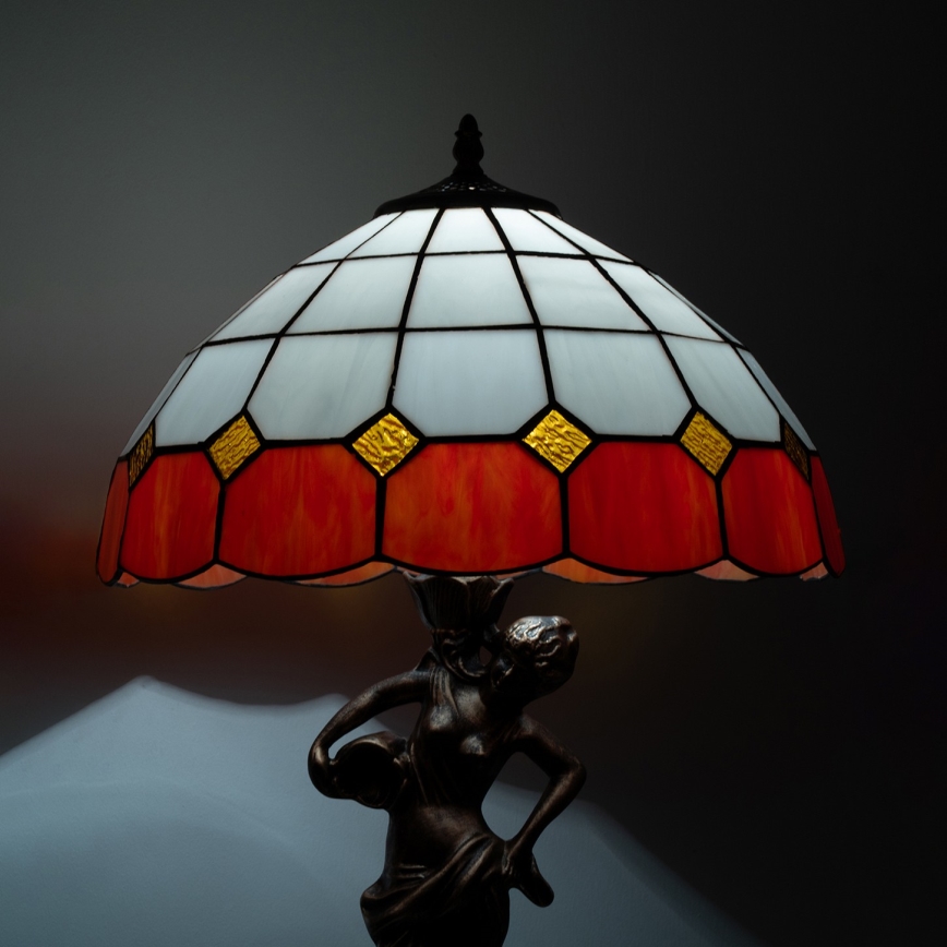 Brilagi - Tiffany-glasmosaik bordlampe SIENNA 1xE27/60W/230V