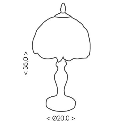 Brilagi - Tiffany glasmosaik bordlampe SUNFLOWER 1xE27/60W/230V