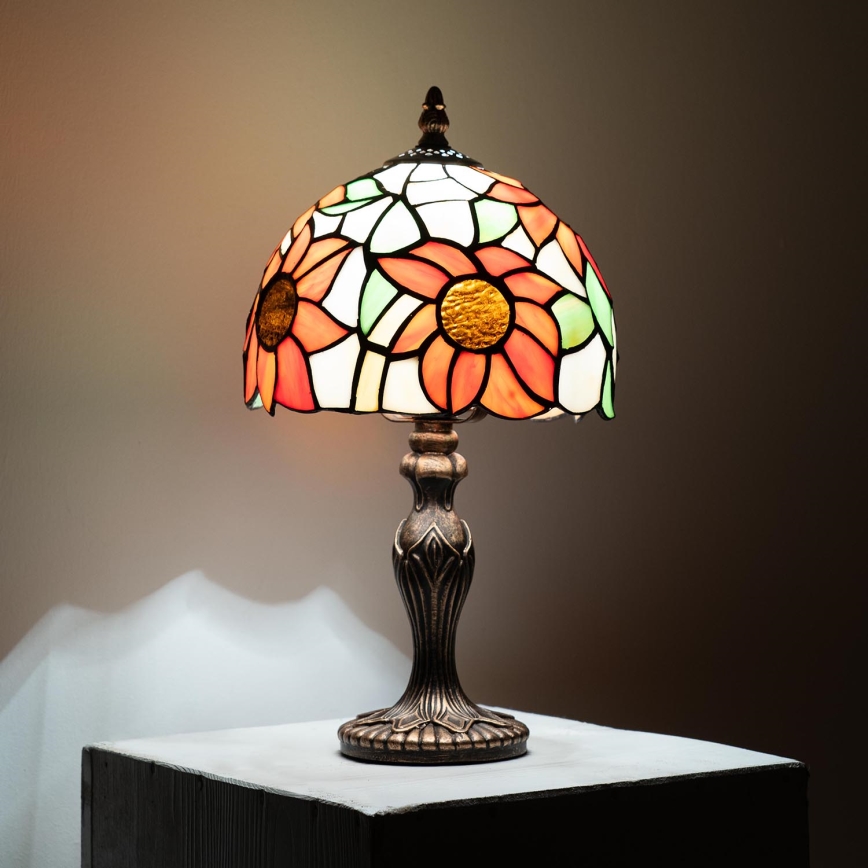 Brilagi - Tiffany glasmosaik bordlampe SUNFLOWER 1xE27/60W/230V