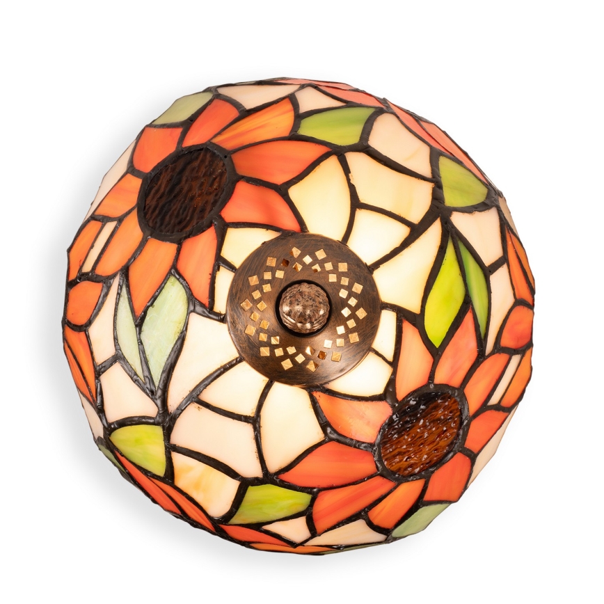 Brilagi - Tiffany glasmosaik bordlampe SUNFLOWER 1xE27/60W/230V