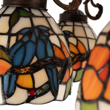 Brilagi - Tiffany-glasmosaik fladmonteret loftlampe JUNGLE 6xE27/60W/230V Ø 60 cm