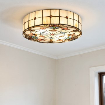 BRILAGI - Tiffany glasmosaik loftlampe MIRABELLA 2xE27/60W/230V Ø 40 cm