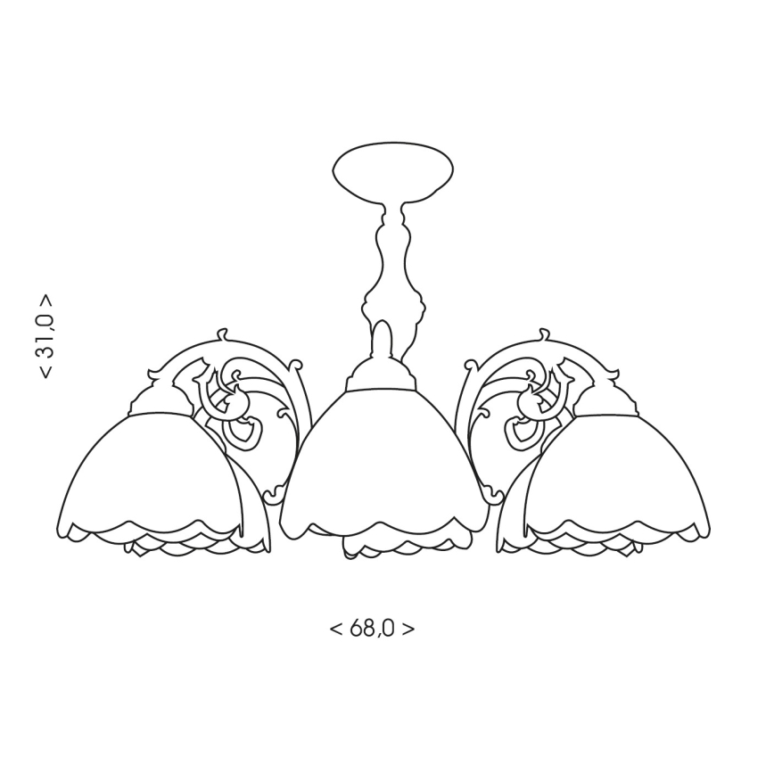 Brilagi - Tiffany glasmosaik loftlampe MIRABELLA 8xE27/60W/230V Ø 68 cm