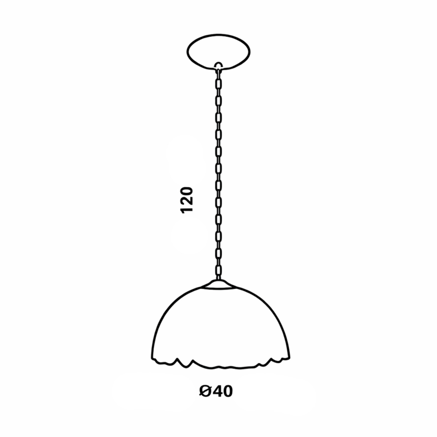Brilagi - Tiffany glasmosaik-lysekrone med kædeophæng elfenben 1xE27/60W/230V Ø 40 cm