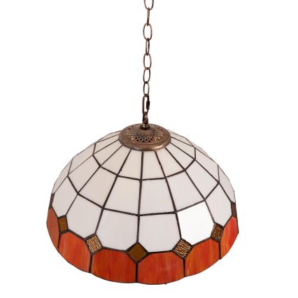 Brilagi - Tiffany glasmosaik-lysekrone på kæde SIENNA 1xE27/60W/230V Ø 40 cm