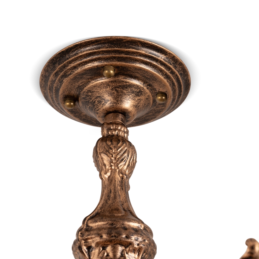 Brilagi - Tiffany-glasmosaik tætmonteret lysekrone SIENNA 6xE27/60W/230V Ø 60 cm