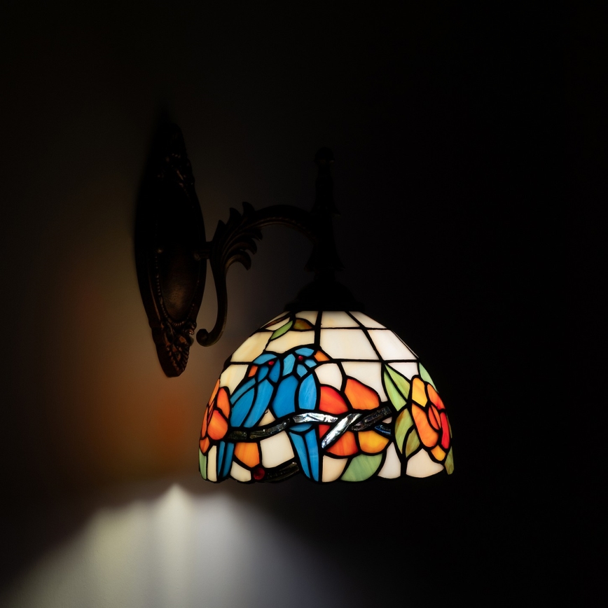Brilagi - Tiffany glasmosaik væglampe JUNGLE 1xE14/40W/230V