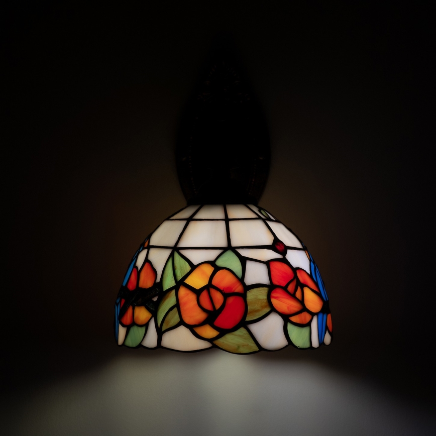 Brilagi - Tiffany glasmosaik væglampe JUNGLE 1xE14/40W/230V