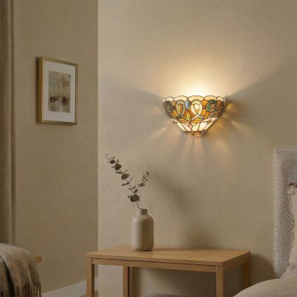 Brilagi - Tiffany glasmosaik-væglampe LUISA 1xE27/40W/230V