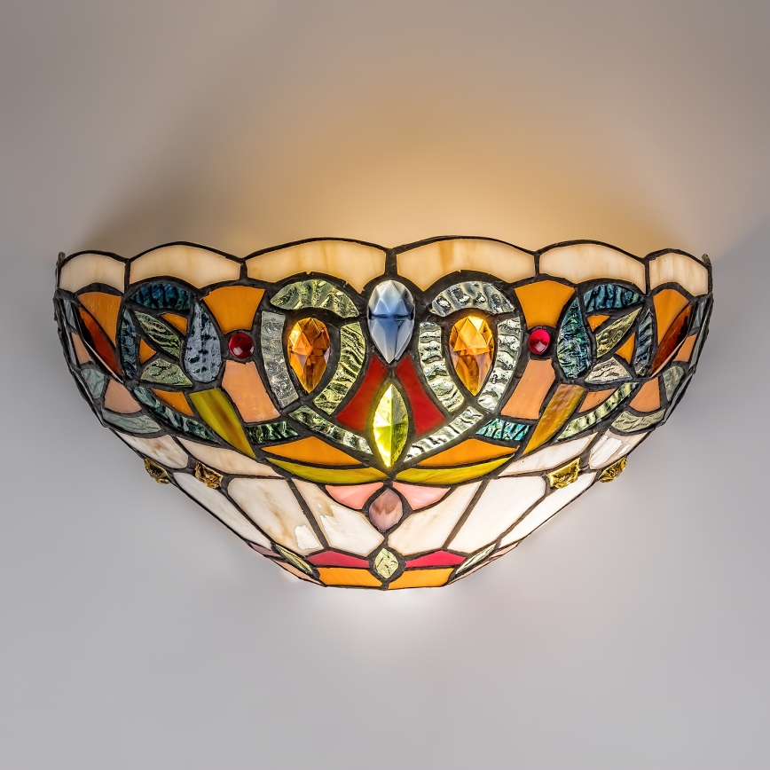 Brilagi - Tiffany glasmosaik-væglampe LUISA 1xE27/40W/230V