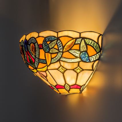 Brilagi - Tiffany glasmosaik-væglampe LUISA 1xE27/40W/230V