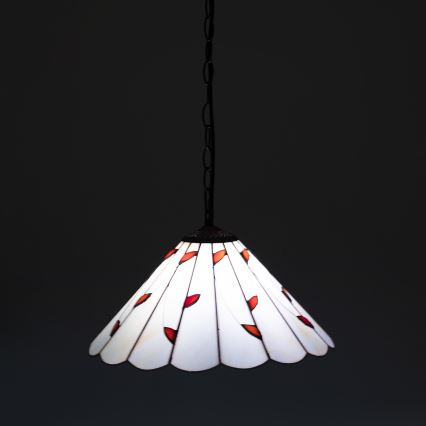 Brilagi - Tiffany glasmosaiklysekrone med kædeophæng FOLIA 1xE27/60W/230V Ø 40 cm