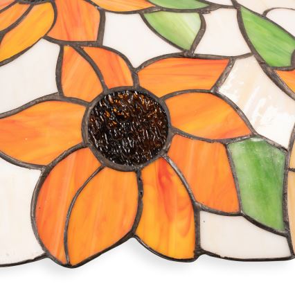 Brilagi - Tiffany-glasmosaikpendel på kæde SUNFLOWER 1xE27/60W/230V Ø 40 cm