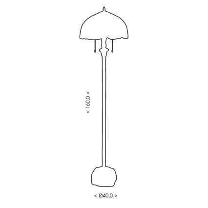 BRILAGI - Tiffany-gulvlampe CORAL 2xE27/60W/230V