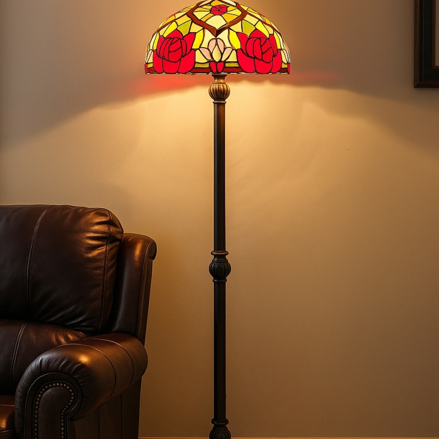 Brilagi - Tiffany-gulvlampe GARLAN 2xE27/60W/230V