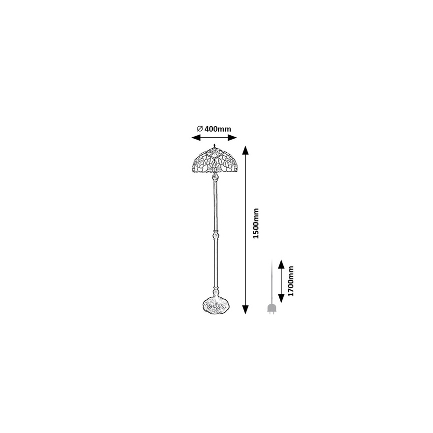 Brilagi - Tiffany-gulvlampe GARLAN 2xE27/60W/230V