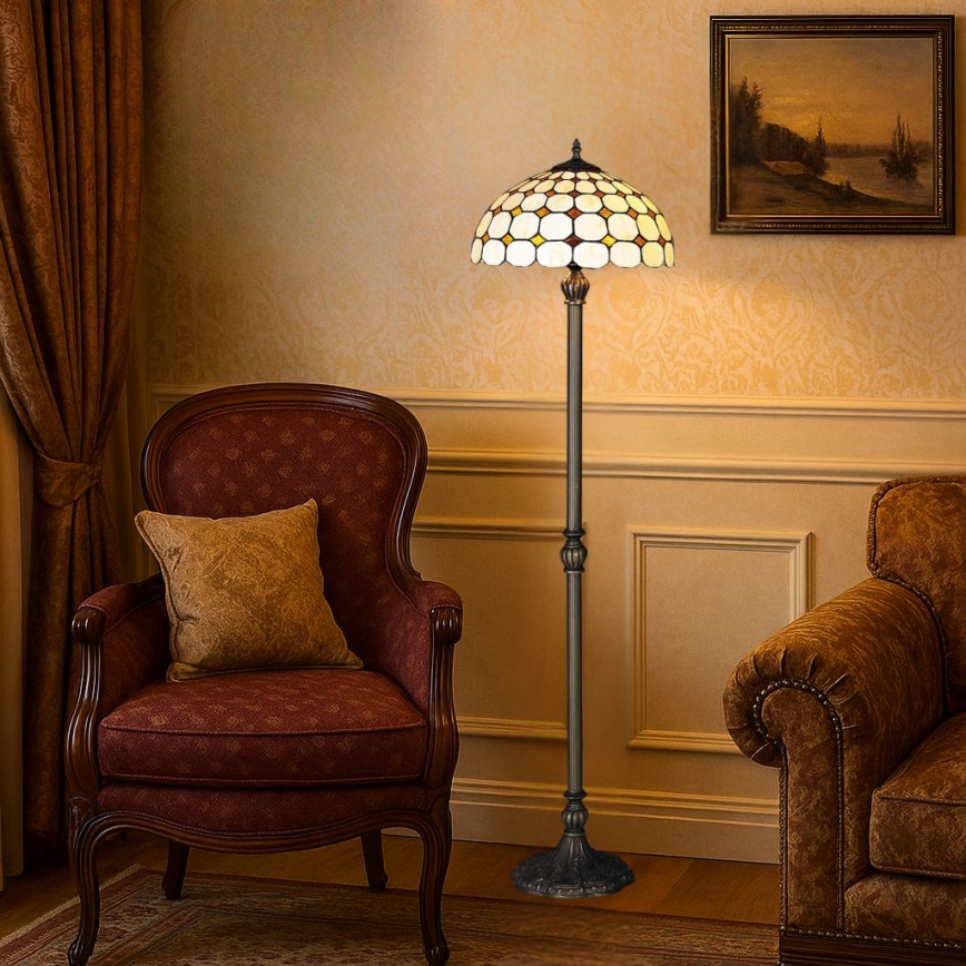Brilagi - Tiffany-gulvlampe i farvet glas DORAN 2xE27/60W/230V