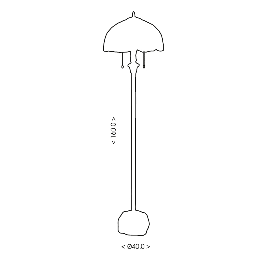 BRILAGI - Tiffany gulvlampe i farvet glas IVORY SMOOTH 2xE27/60W/230V