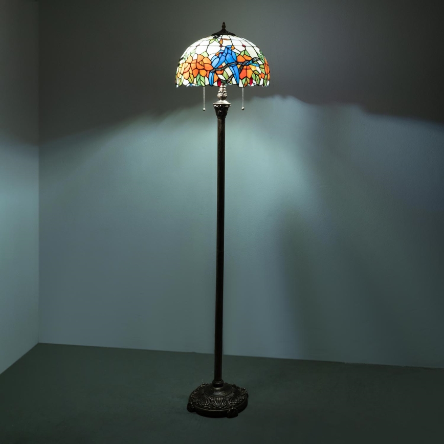 Brilagi - Tiffany-gulvlampe i farvet glas JUNGLE 2xE27/60W/230V