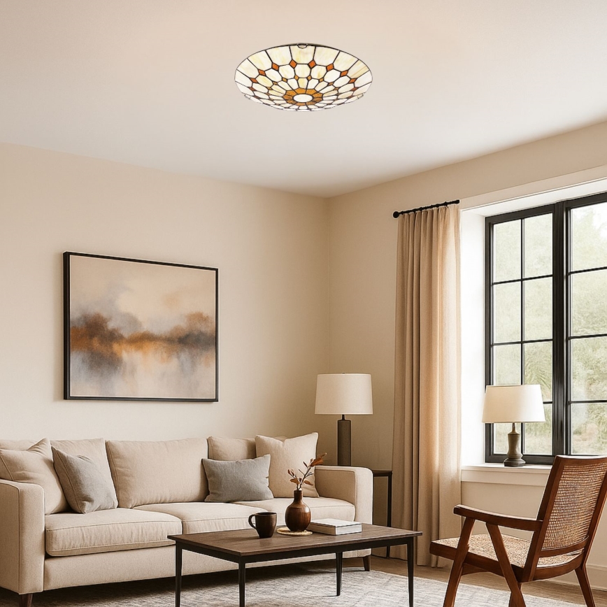 Brilagi - Tiffany-inspireret loftlampe DORAN 2xE27/60W/230V