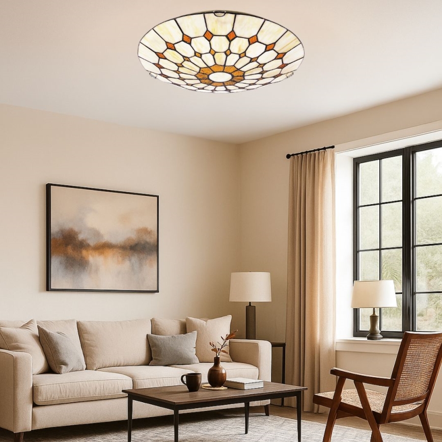 Brilagi - Tiffany-inspireret loftlampe DORAN 2xE27/60W/230V