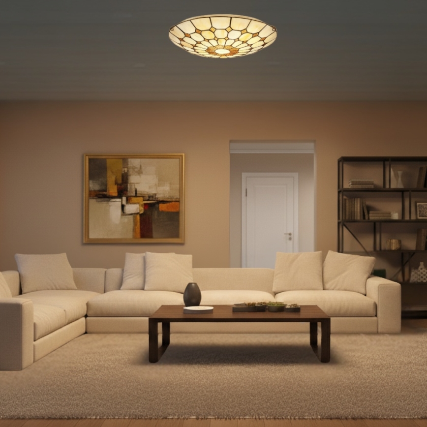 Brilagi - Tiffany-inspireret loftlampe DORAN 2xE27/60W/230V