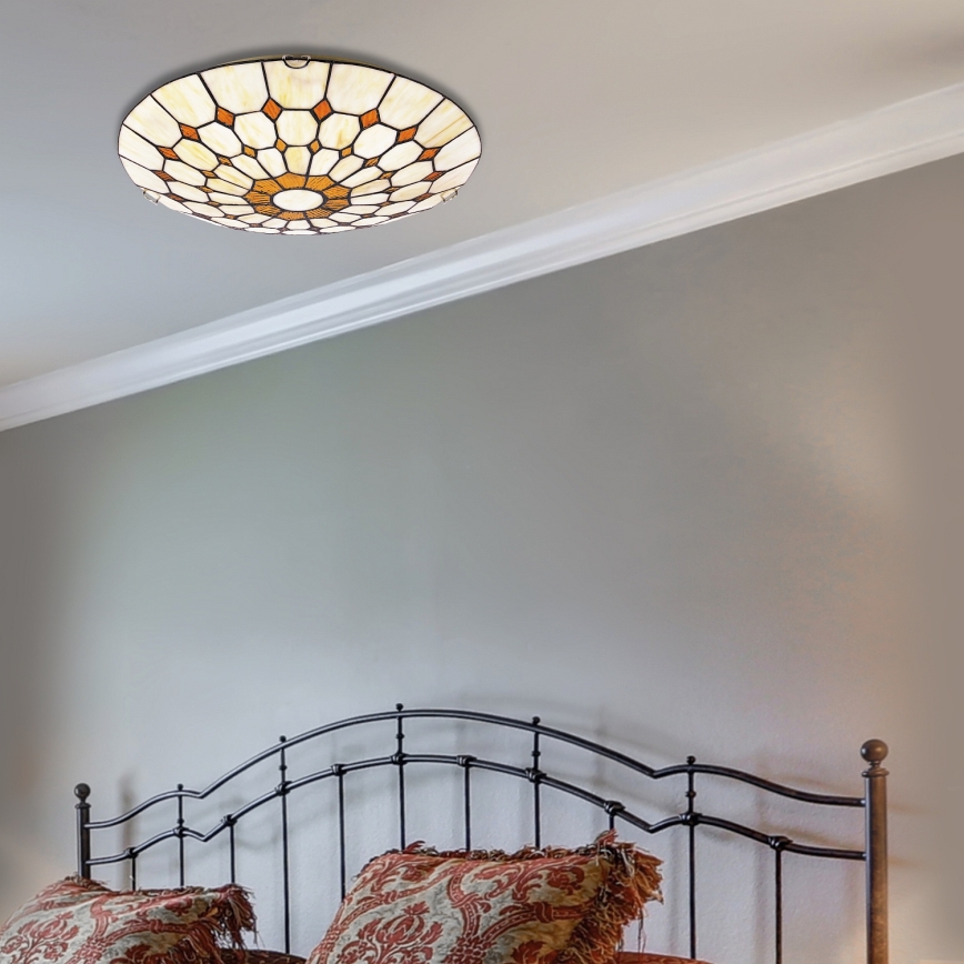 Brilagi - Tiffany-inspireret loftlampe DORAN 2xE27/60W/230V