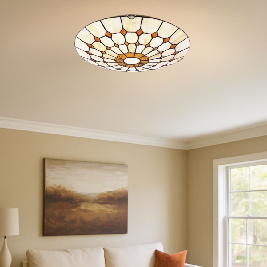 Brilagi - Tiffany-inspireret loftlampe DORAN 2xE27/60W/230V