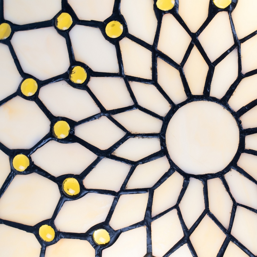 Brilagi - Tiffany loftlampe i farvet glas IVORY 2xE27/60W/230V Ø 40 cm