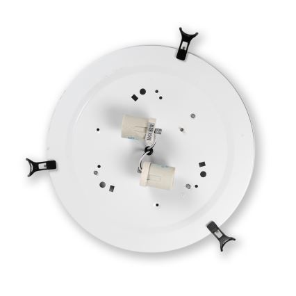 Brilagi - Tiffany loftlampe i farvet glas IVORY 2xE27/60W/230V Ø 40 cm