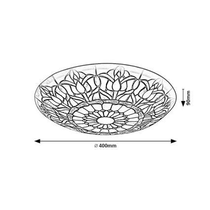 Brilagi - Tiffany-loftlampe i farvet glas LORAS 2xE27/60W/230V