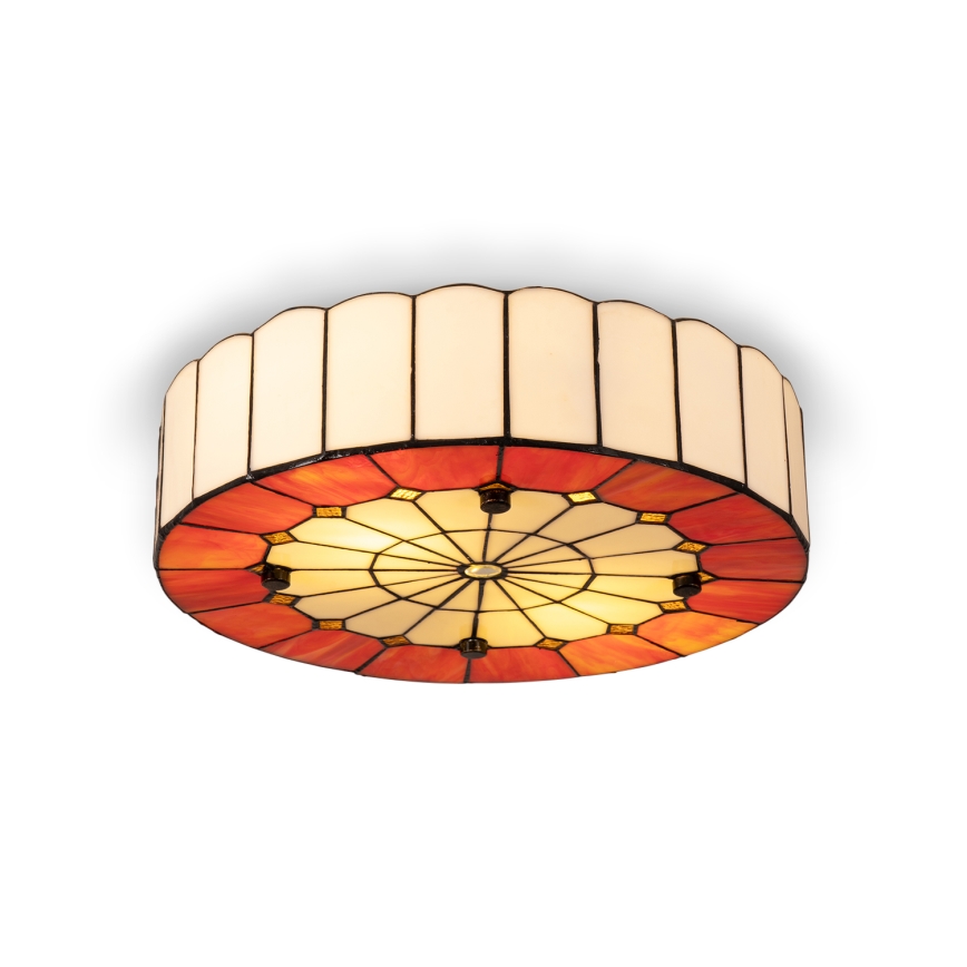 BRILAGI - Tiffany loftlampe i farvet glas SIENNA 2xE27/60W/230V Ø 40 cm