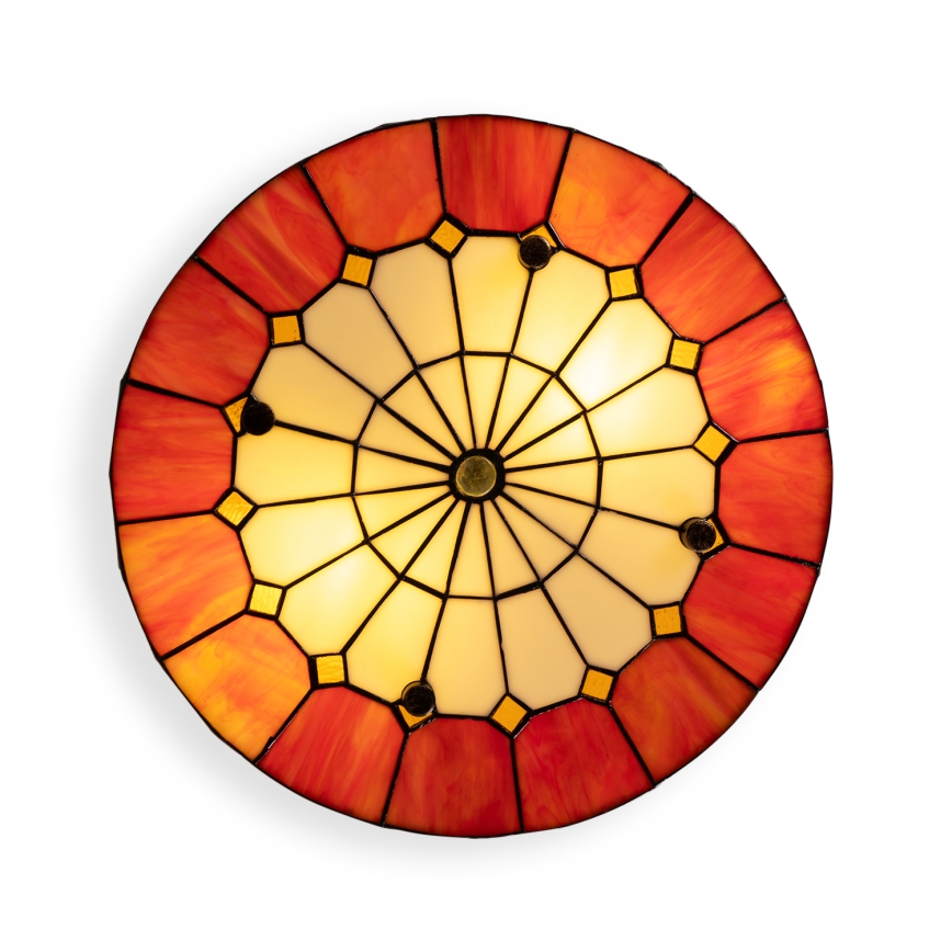 BRILAGI - Tiffany loftlampe i farvet glas SIENNA 2xE27/60W/230V Ø 40 cm