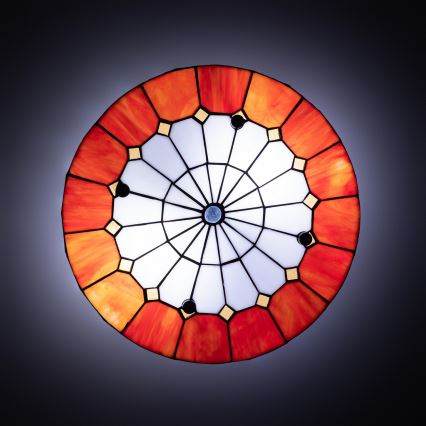 Brilagi - Tiffany-loftlampe i farvet glas SIENNA 3xE27/60W/230V Ø 40 cm