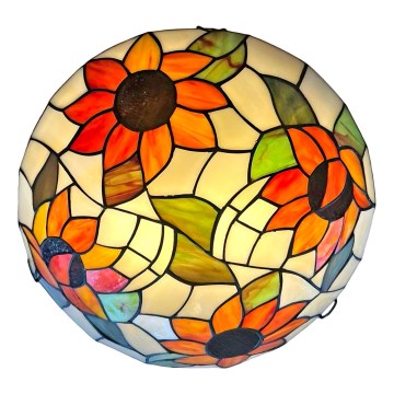Brilagi - Tiffany-loftlampe i glas SUNFLOWER 2xE27/60W/230V Ø 40 cm