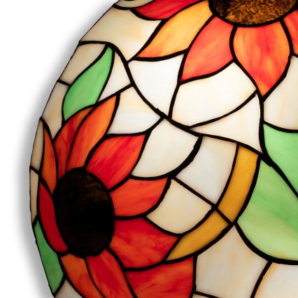 Brilagi - Tiffany-loftlampe i glas SUNFLOWER 2xE27/60W/230V Ø 40 cm