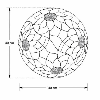 Brilagi - Tiffany-loftlampe i glas SUNFLOWER 2xE27/60W/230V Ø 40 cm